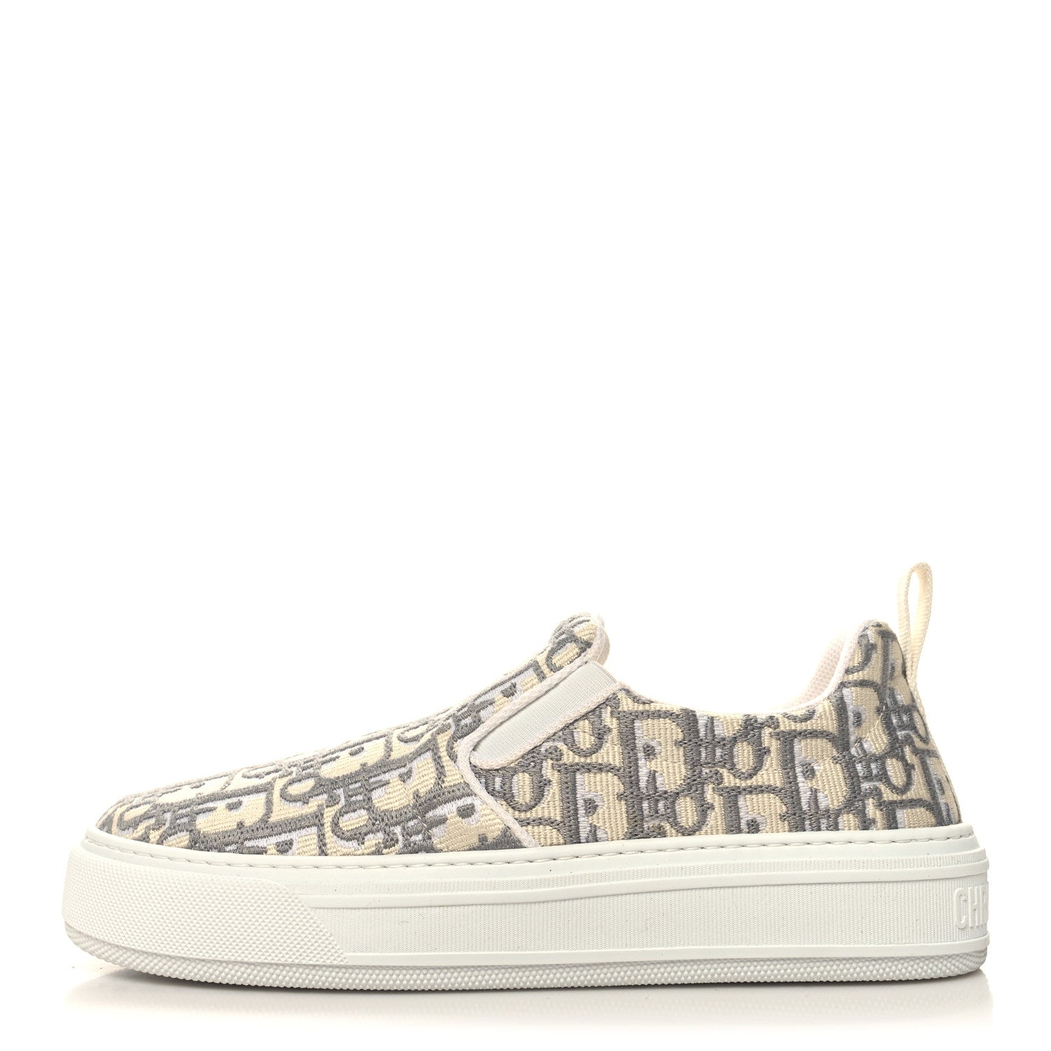 Christian Dior Canvas Oblique Embroidered Womens Solar Slip On Sneakers 39.5 Grey Stone 1 of 9