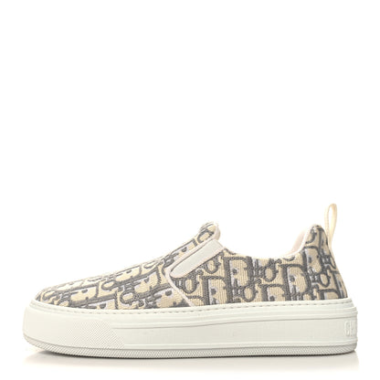 Christian Dior Canvas Oblique Embroidered Womens Solar Slip On Sneakers 39.5 Grey Stone 1 of 9