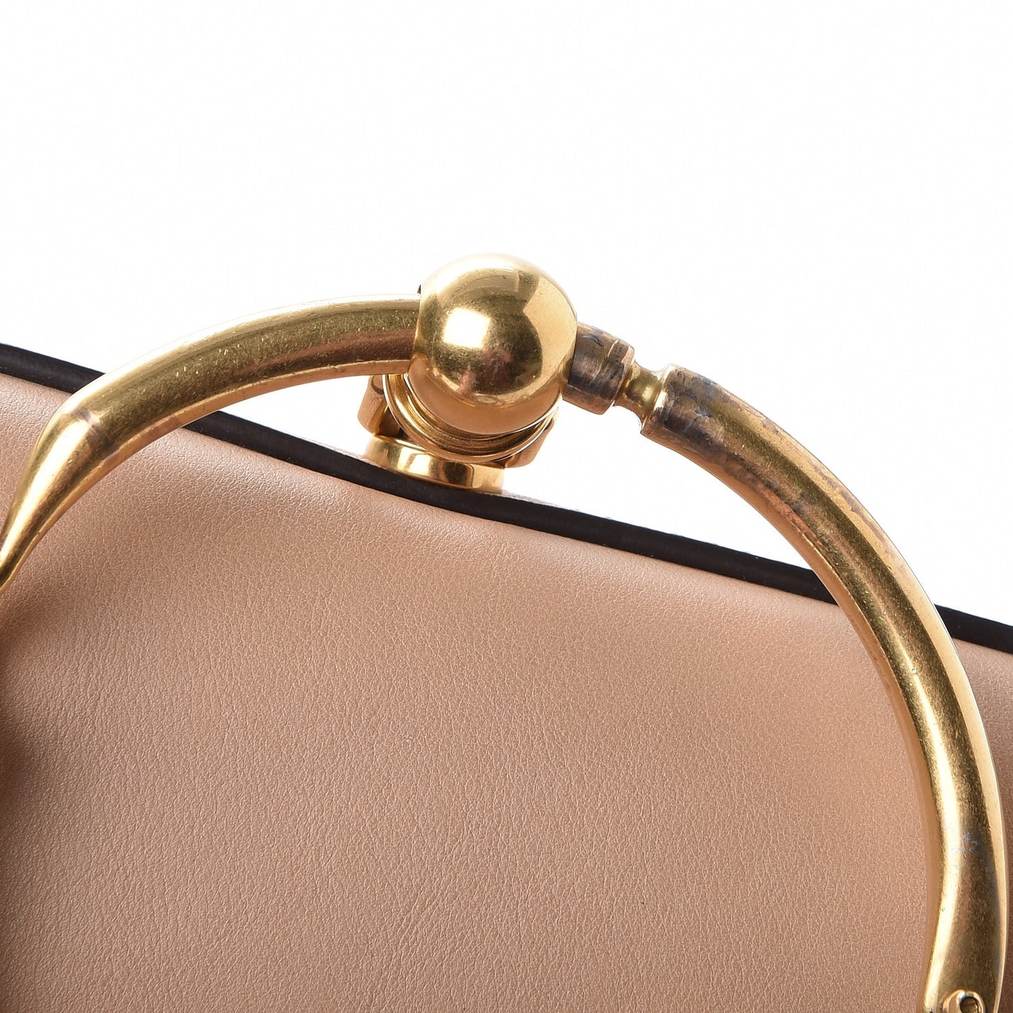 Calfskin Suede Medium Nile Bracelet Bag Biscotti Beige