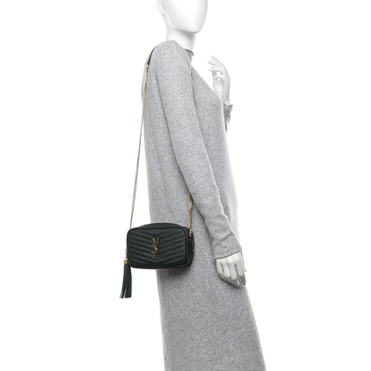 Saint Laurent Grain De Poudre Matelasse Monogram Mini Lou Camera Bag New Vert Fonce 2 of 7