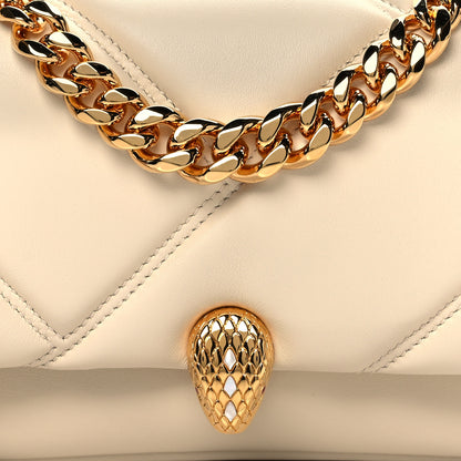 Bulgari Calfskin Matelasse Mini Serpenti Cabochon Crossbody Bag Ivory Opal 7 of 10