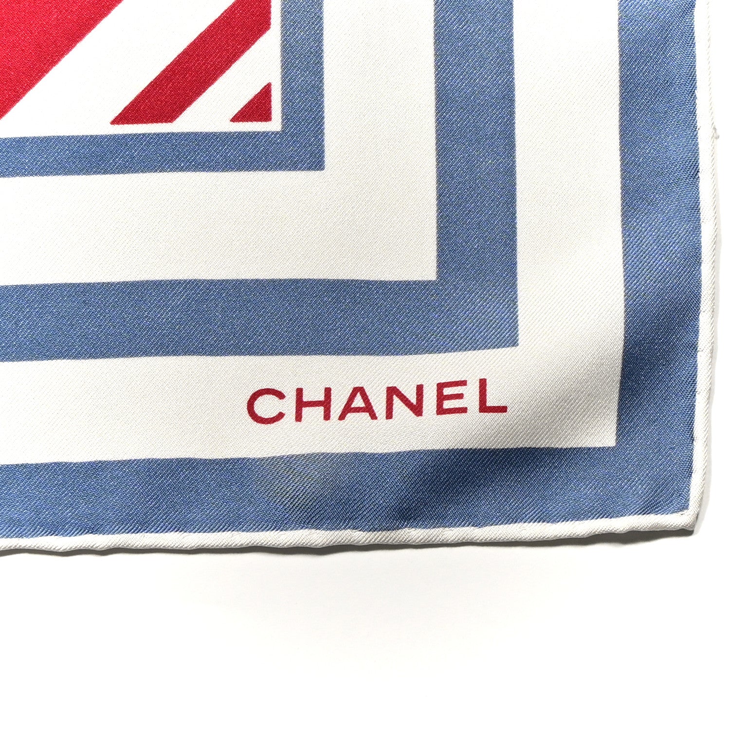 Chanel Silk Camellia Stripe CC Scarf Multicolor 2 of 3