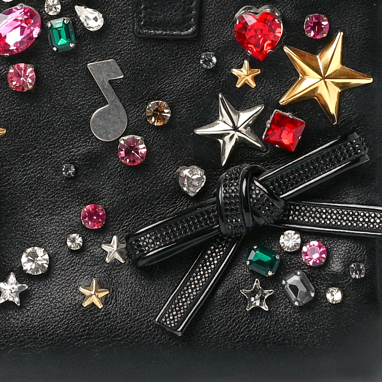 Calfskin Crystal Embellished Nano Sac de Jour Black