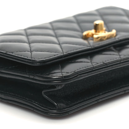 Chanel Lambskin Quilted Pillow Crush Wallet On Chain WOC Black 10 of 12