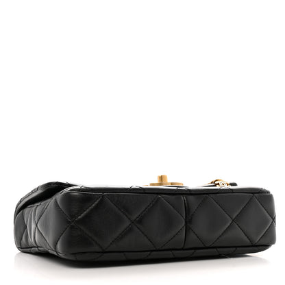 Chanel Lambskin Enamel Quilted Pending CC Square Flap Black 4 of 11