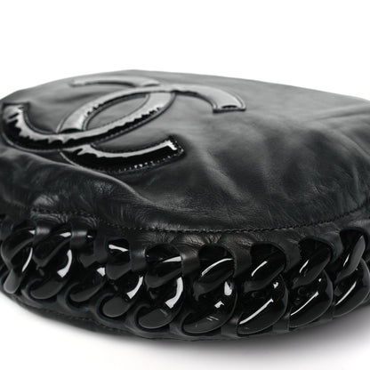 Chanel Calfskin Modern Chain Rhodoid Hobo Black 9 of 10