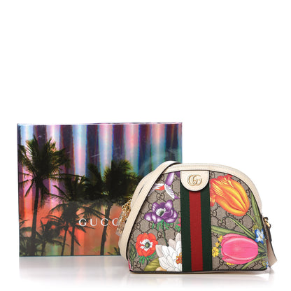 Gucci GG Supreme Monogram Flora Web GG Small Ophidia Dome Shoulder Bag White 11 of 11
