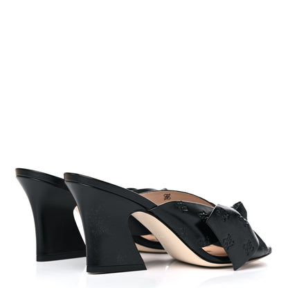 Fendi Calfskin Karligraphy Embossed Ffreedom Mules 39 Black 4 of 10