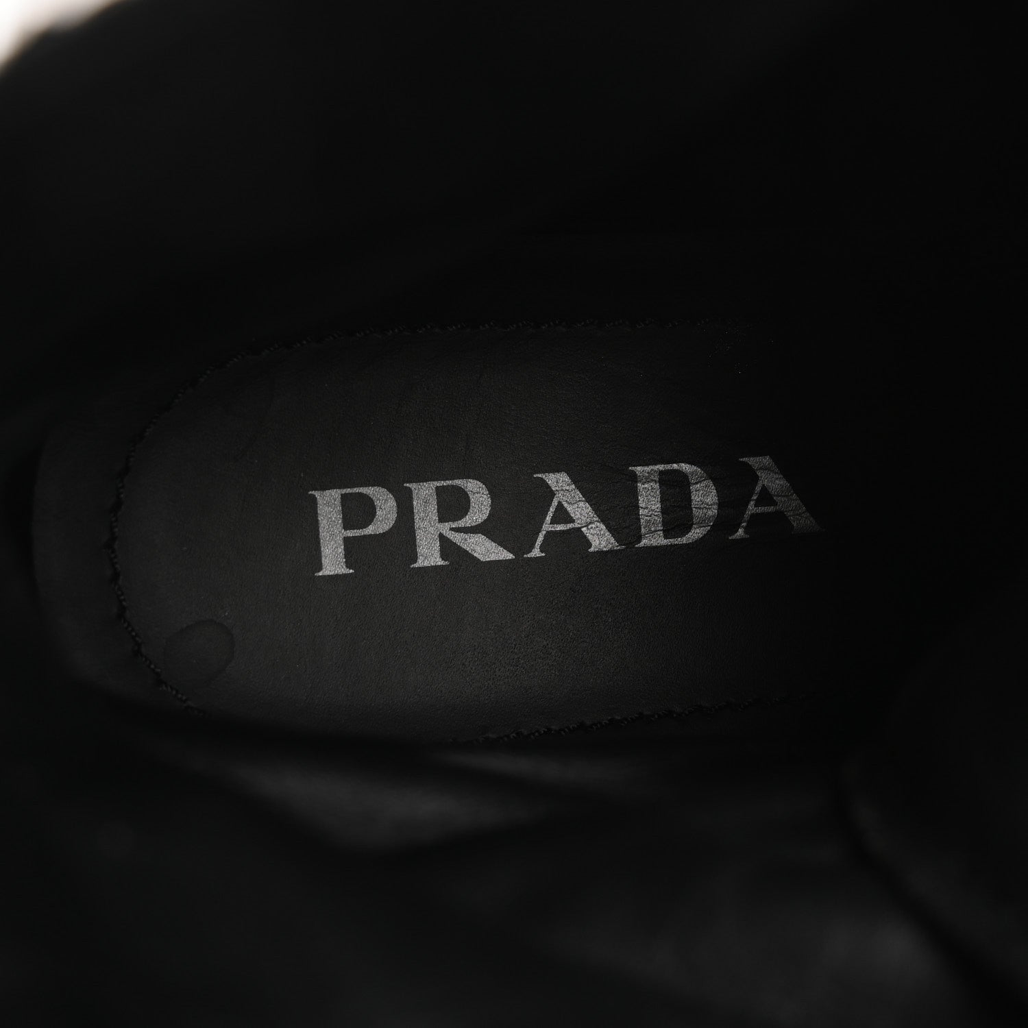 Prada Spazzolato Rois Re-Nylon Metal Triangle Logo Monolith Pouch Pocket 55mm Boots 41 Black 7 of 12