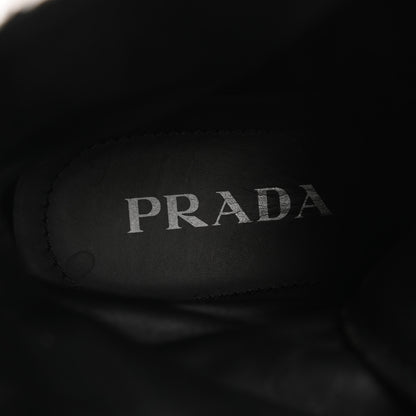 Prada Spazzolato Rois Re-Nylon Metal Triangle Logo Monolith Pouch Pocket 55mm Boots 41 Black 7 of 12