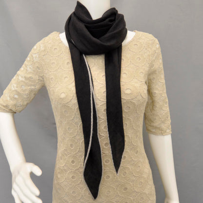 Hermes Cashmere Silk Scarf Black White 2 of 5