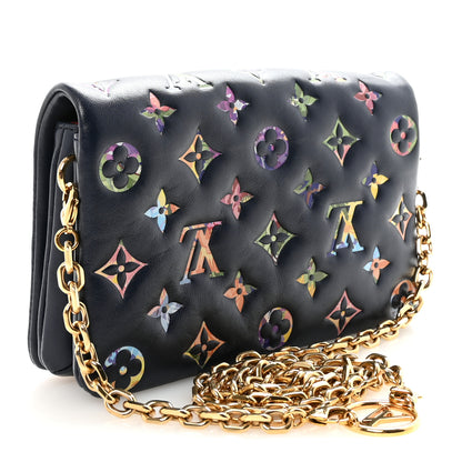 Louis Vuitton Lambskin Embossed Monogram LV Garden Pochette Coussin Navy 3 of 10