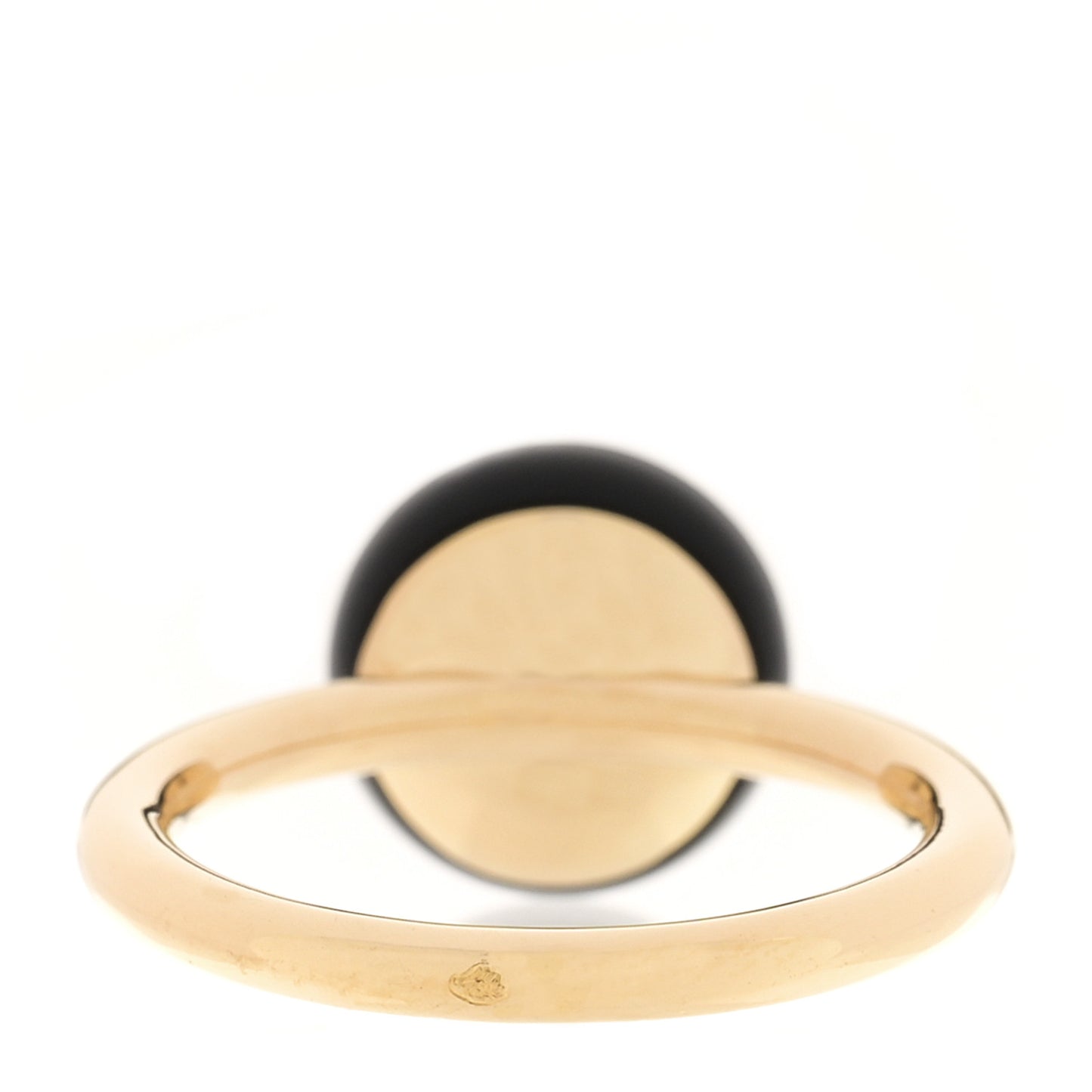 18K Yellow Gold Diamond Black Onyx Idylle Blossom Ring 53 6.5