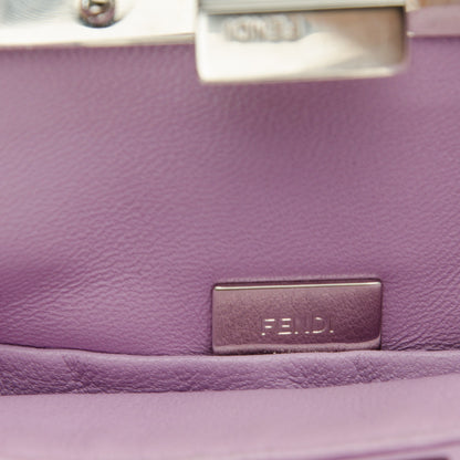 Fendi Mink Fur Shiny Nappa Chess Print Micro Peekaboo Iconic Satchel Lavanda Multicolor 6 of 6