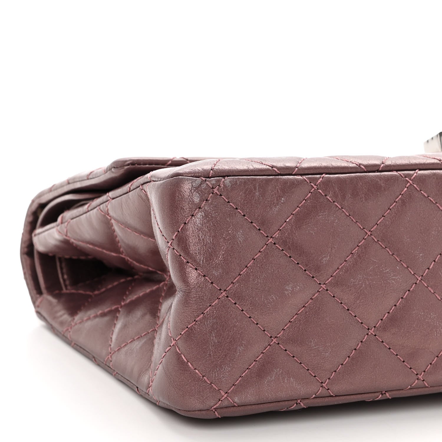 Chanel Metallic Aged Calfskin Quilted 2.55 Reissue 226 Flap Rose Fonce 9 of 12