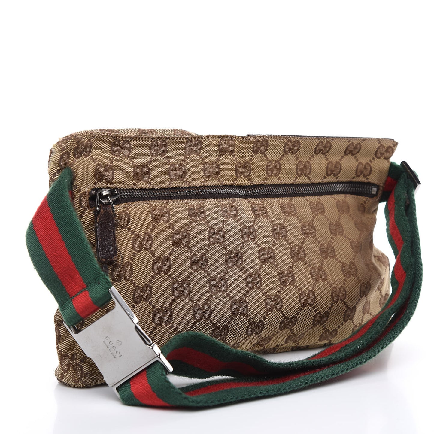 Monogram Web Belt Bag Dark Brown