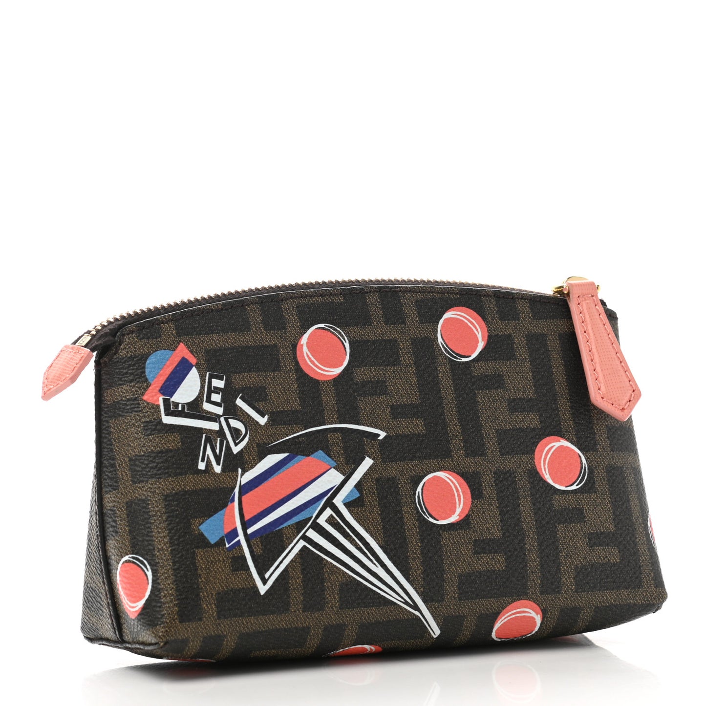 Zucca Spalmati Umbrella Print Cosmetic Pouch Tobacco