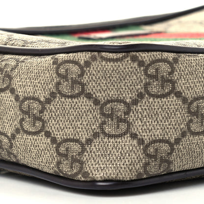 Gucci GG Supreme Monogram Canvas Web Shoulder Bag Brown 9 of 10