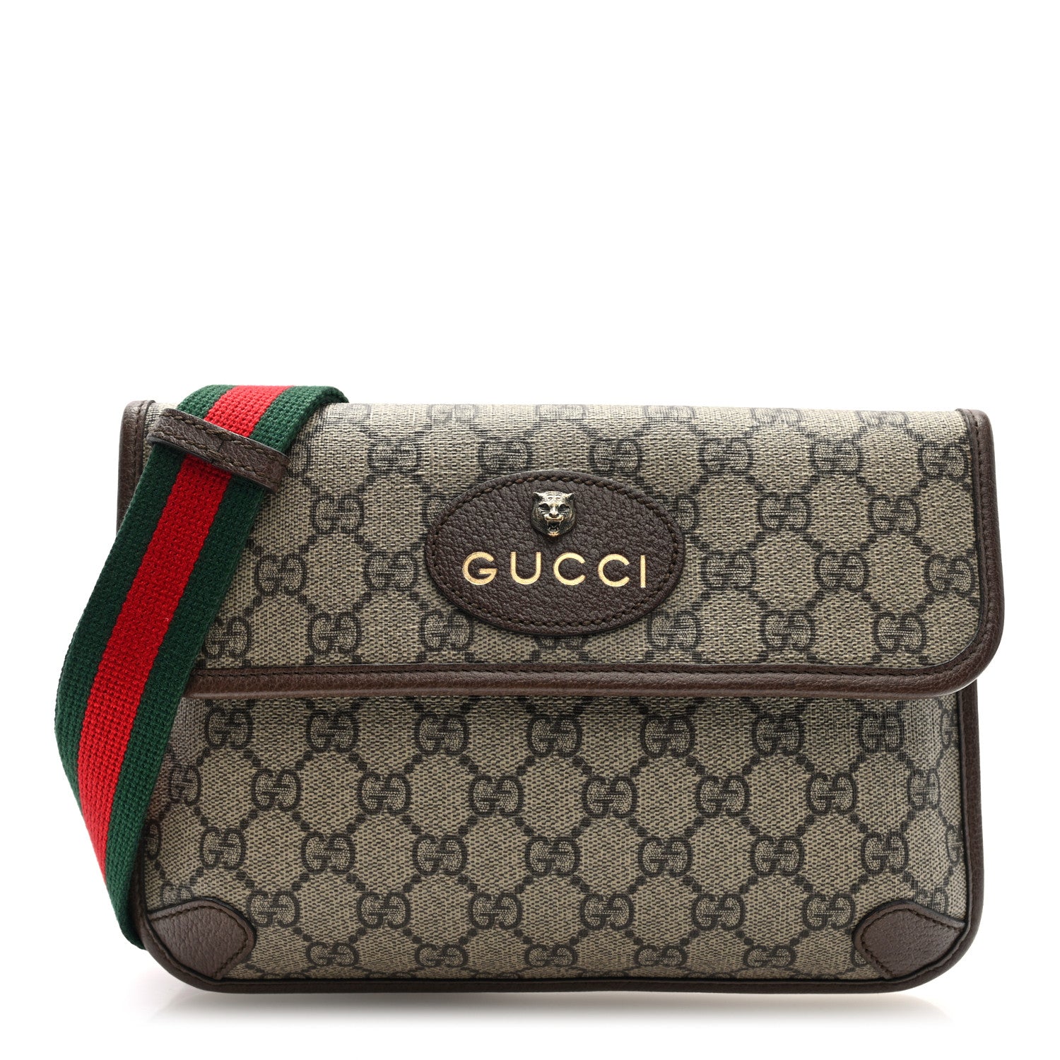 Gucci GG Supreme Monogram Neo Vintage Web Belt Bag Brown 1 of 11