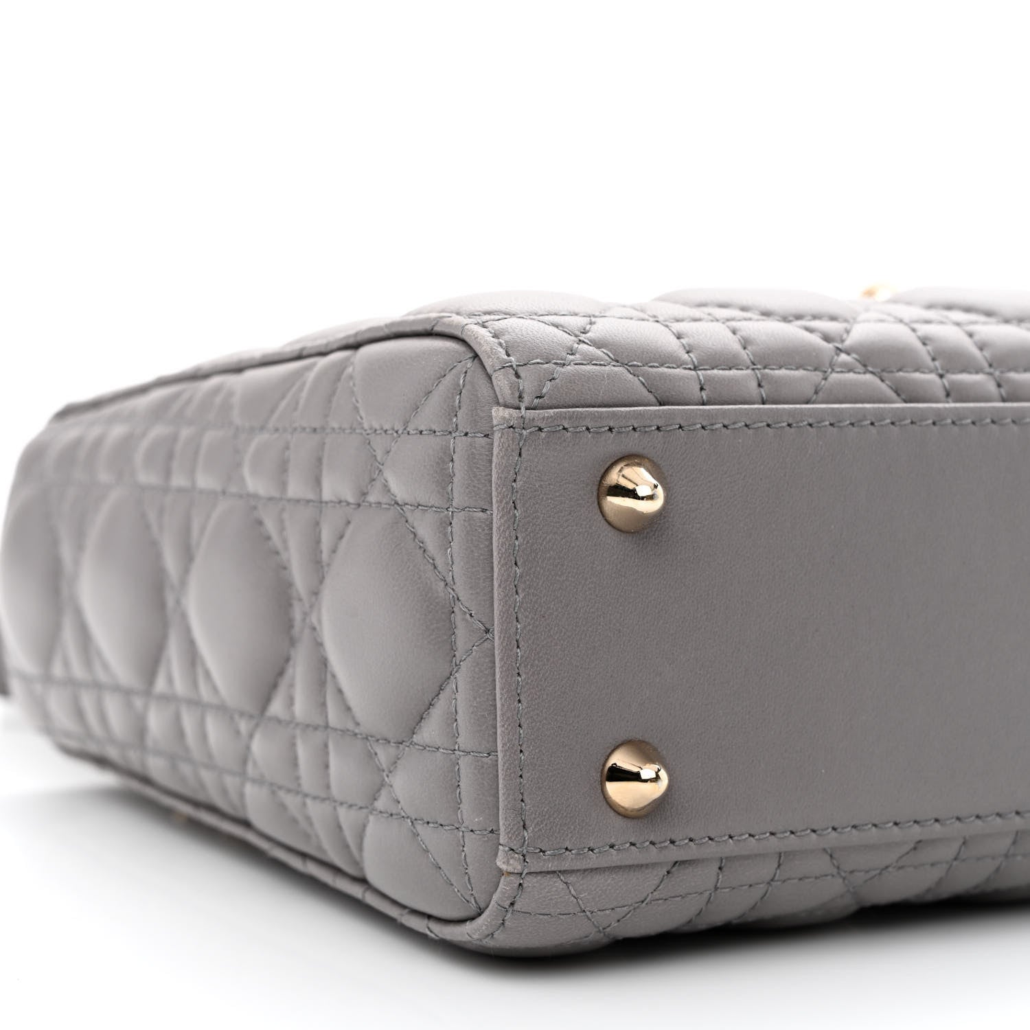 Christian Dior Lambskin Cannage Small Lucky Badges My Lady Dior Grey 9 of 10