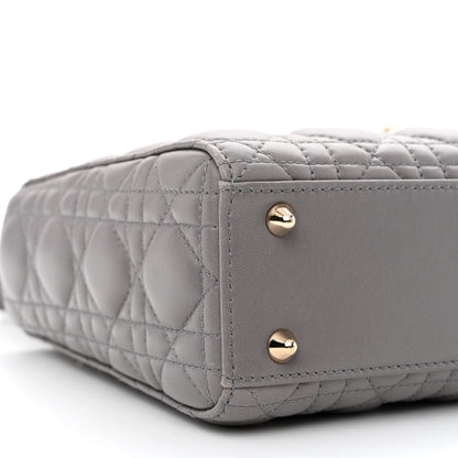 Christian Dior Lambskin Cannage Small Lucky Badges My Lady Dior Grey 9 of 10