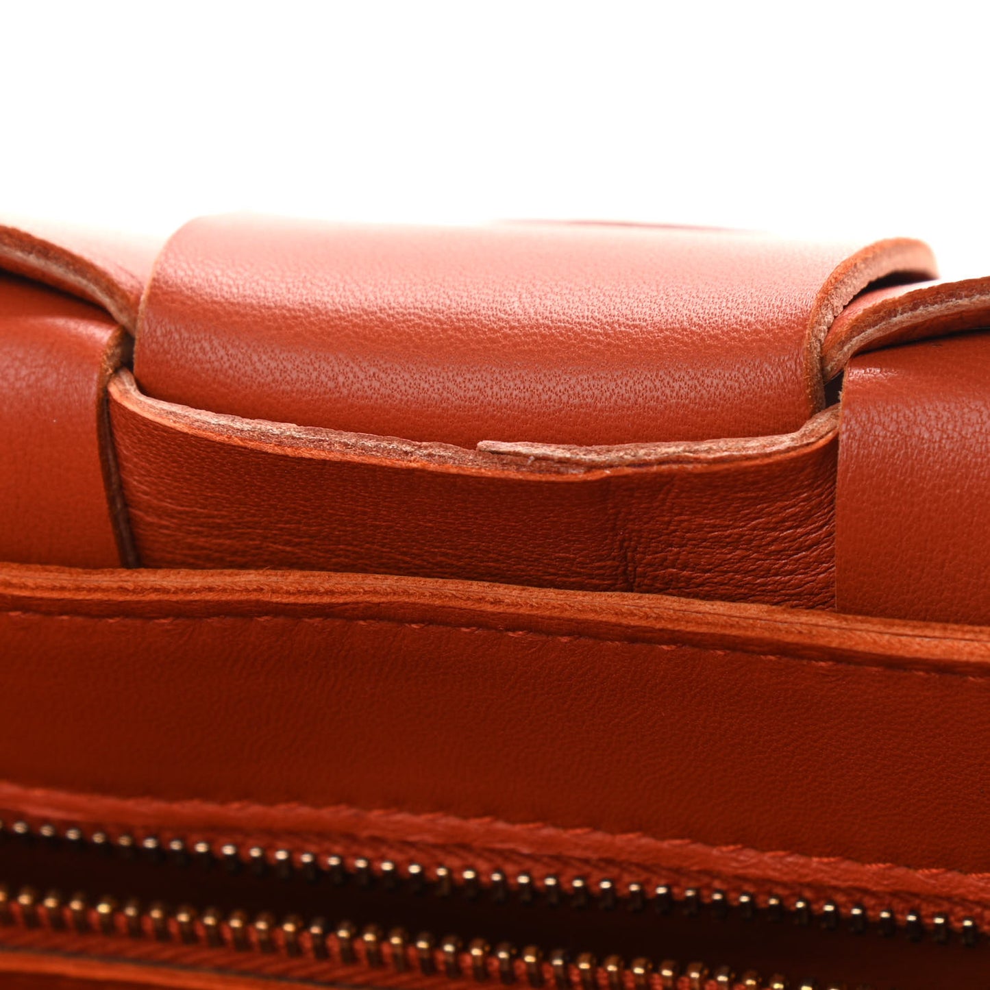 Grained Calfskin Intrecciato Cassette Crossbody Bag Maple