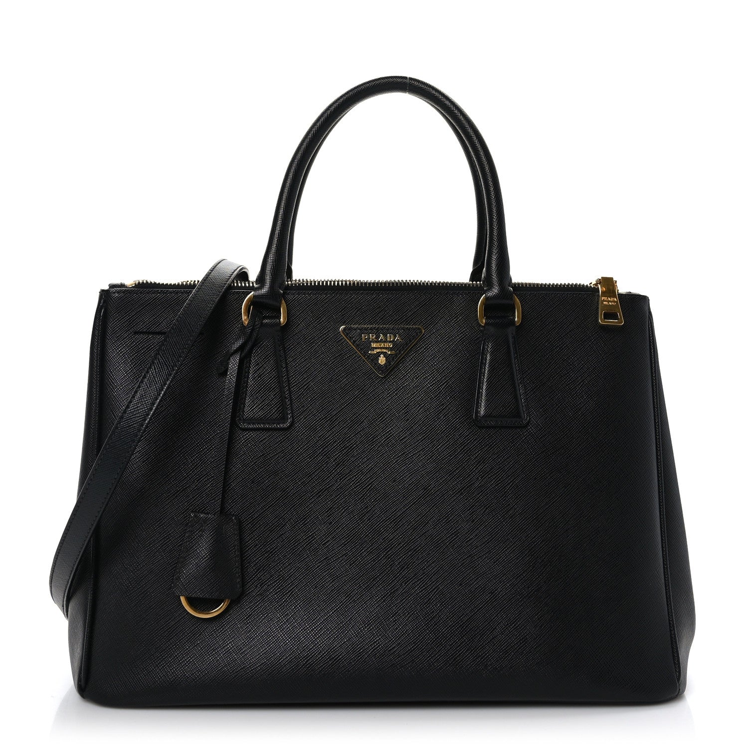 Prada Saffiano Medium Galleria Double Zip Tote Black 1 of 8