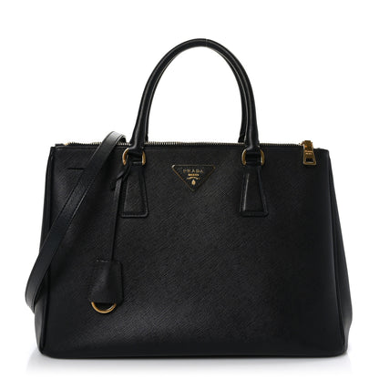 Prada Saffiano Medium Galleria Double Zip Tote Black 1 of 8