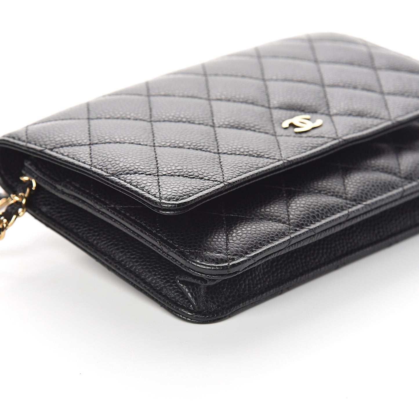 Caviar Quilted Wallet On Chain WOC Black