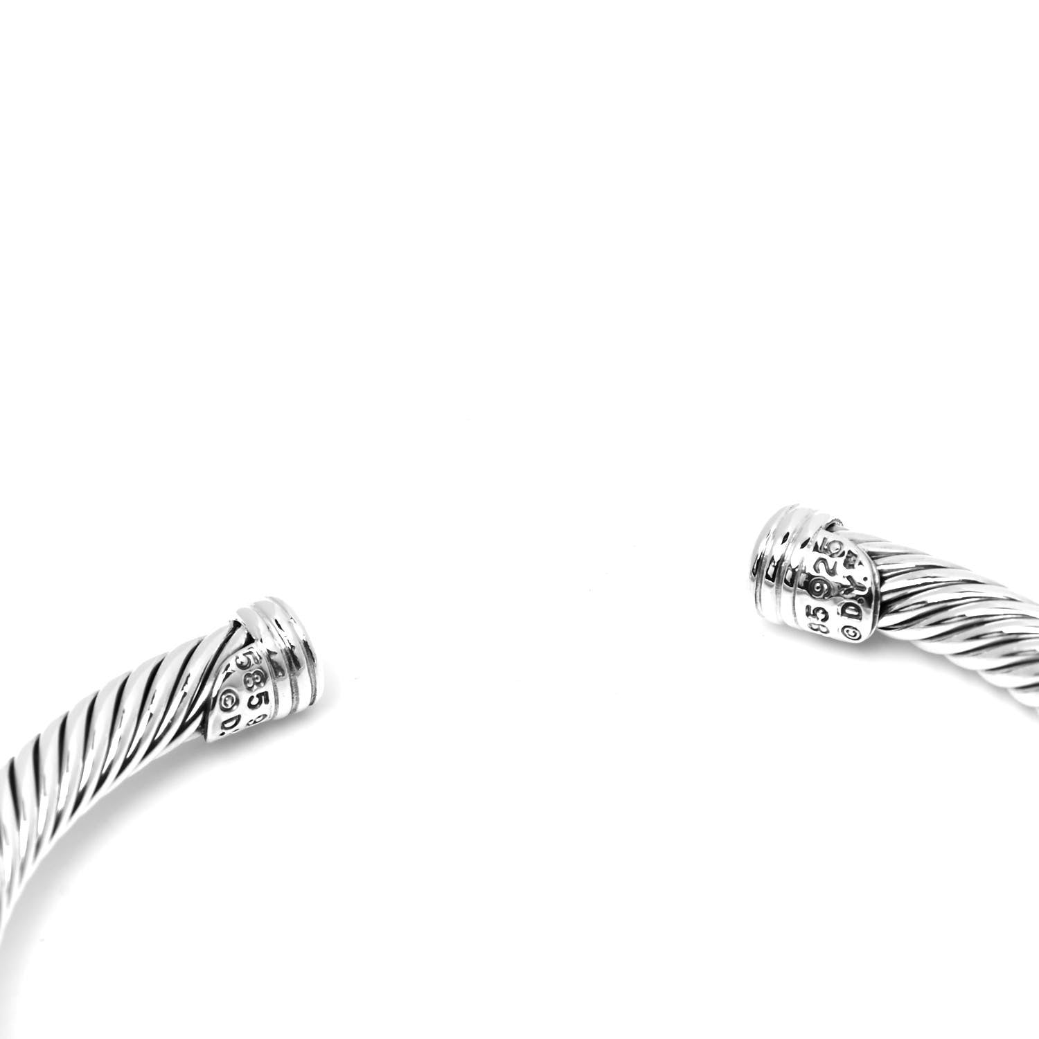 David Yurman Sterling Silver 14K Yellow Gold 5mm Station Cable Bracelet 4 of 4