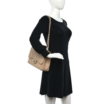 Chanel Caviar Quilted Jumbo Single Flap Beige 2 of 12