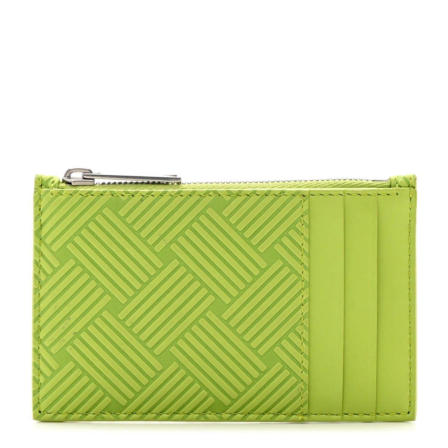 Bottega Veneta Nappa Embossed Intrecciato Zipped Card Case Kiwi 1 of 8