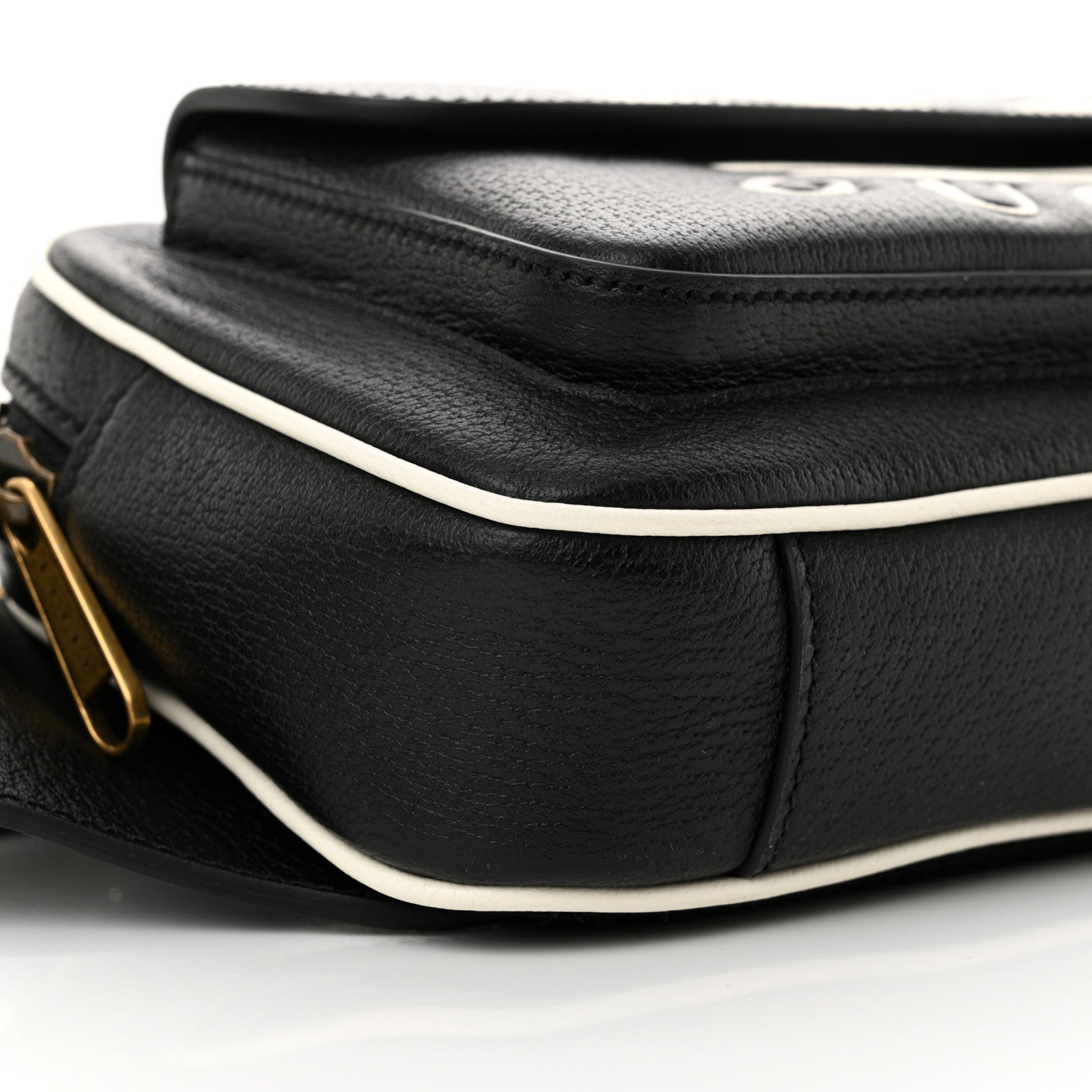 Gucci X ADIDAS Textured Dollar Calfskin Belt Bag Black 9 of 12