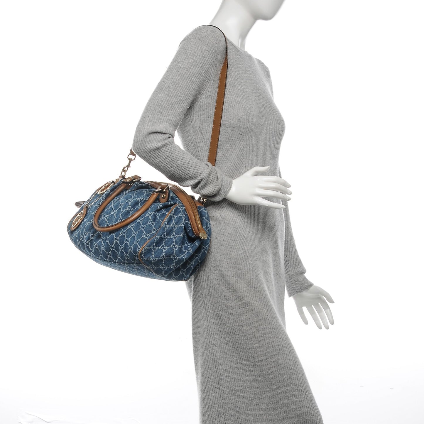Denim Monogram Medium Sukey Boston