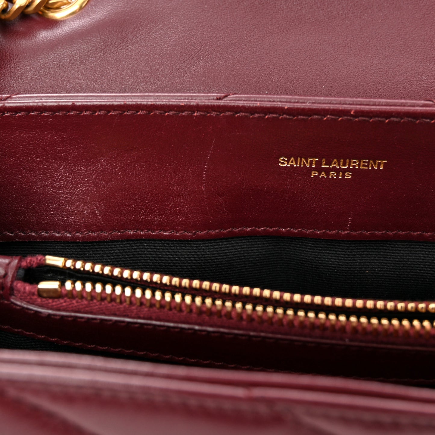 Calfskin Y Quilted Monogram Small Loulou Chain Satchel Dark Legion Red