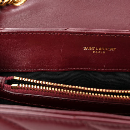 Saint Laurent Calfskin Y Quilted Monogram Small Loulou Chain Satchel Dark Legion Red 11 of 12