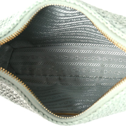 Prada Yarn Raffia Effect Crochet Re-Edition 2005 Shoulder Bag Acqua 6 of 13