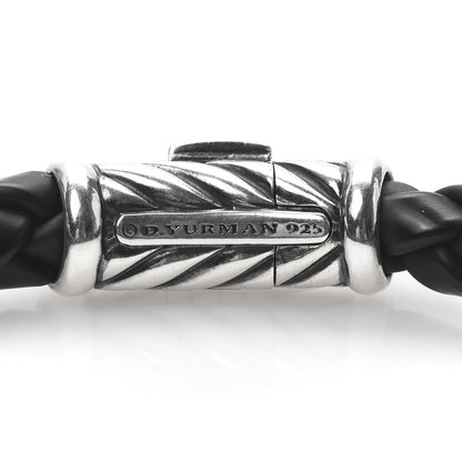 David Yurman Sterling Silver Rubber 8mm Chevron Weave Bracelet Black 5 of 5