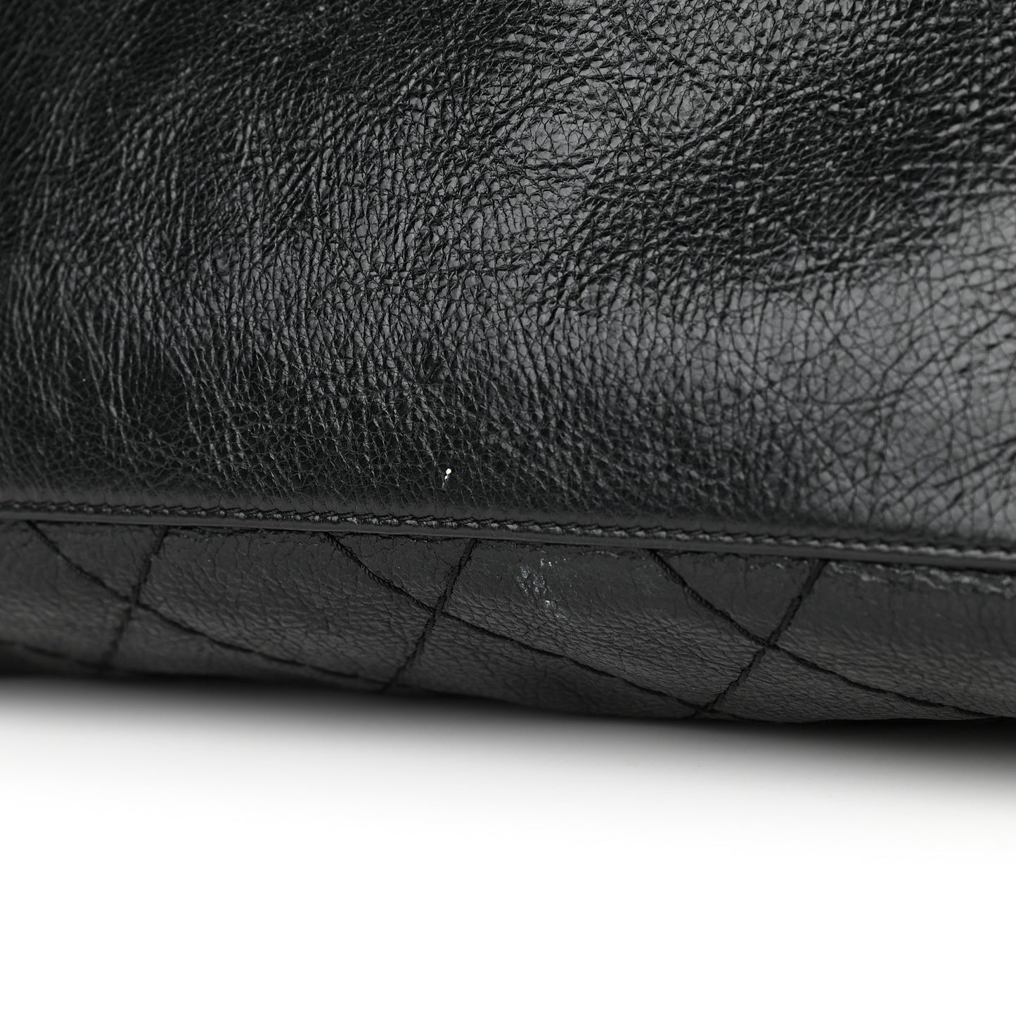 Glazed Calfskin Large On The Road Tote Black