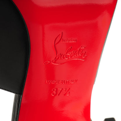 Christian Louboutin Calfskin Chain Akenana 100 Heels 37.5 Black 6 of 7