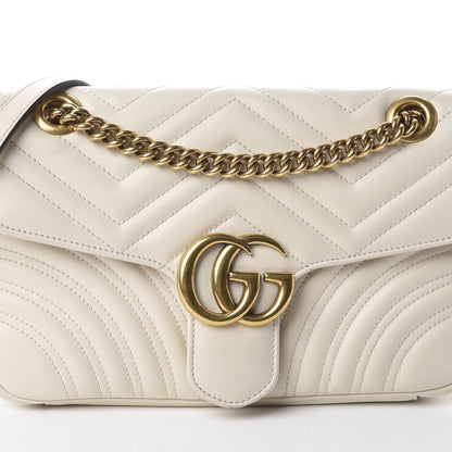 Gucci Calfskin Matelasse Small GG Marmont Shoulder Bag White 8 of 8