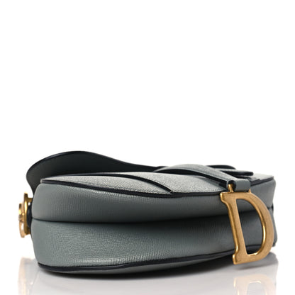 Christian Dior Grained Calfskin Saddle Bag Grey Stone 4 of 10
