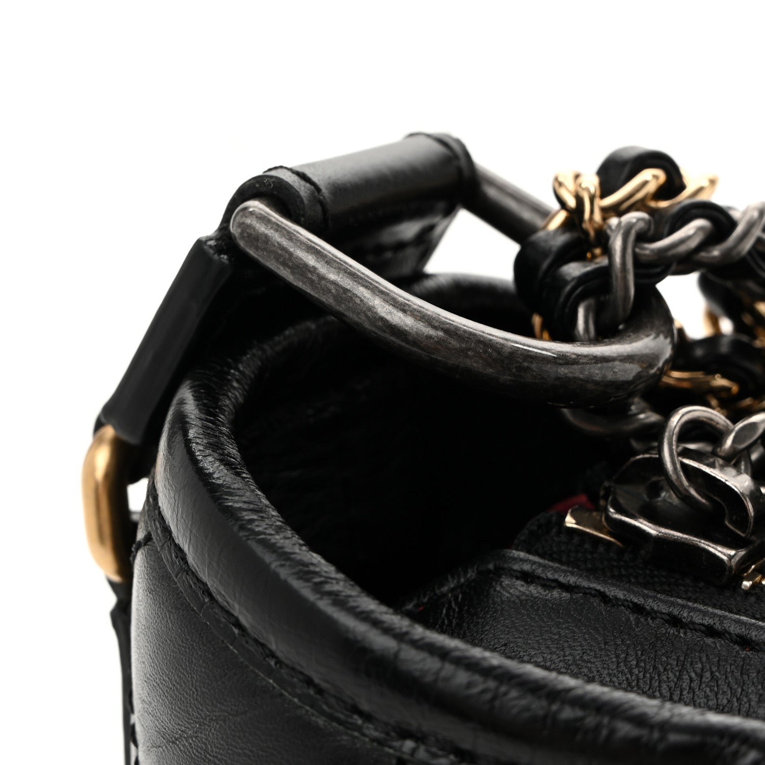 Chanel Aged Calfskin Quilted Small Gabrielle Hobo Black 12 of 13