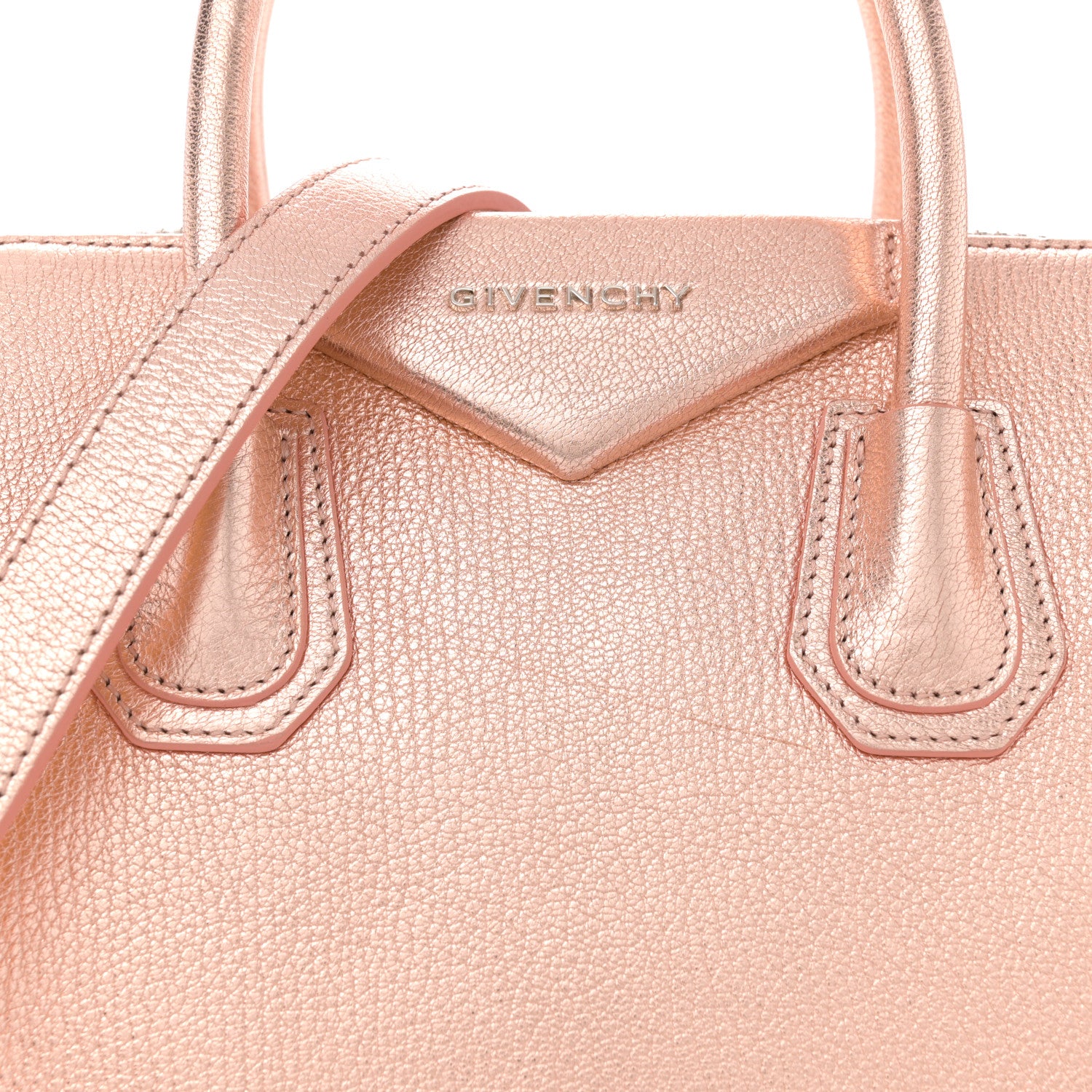 Givenchy Metallic Sugar Goatskin Small Antigona Light Pink 8 of 10