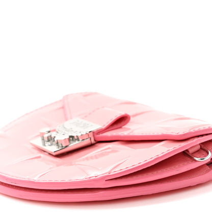 MCM Diamond Patent Patricia Round Crossbody Bag Salmon Rose 8 of 8