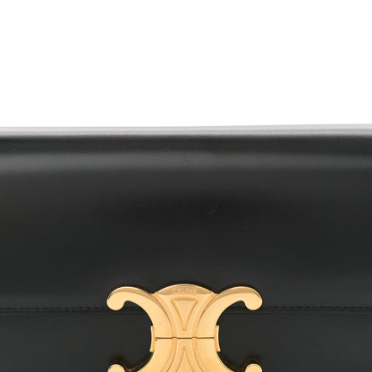 Celine Shiny Calfskin Triomphe Shoulder Bag Black 8 of 10