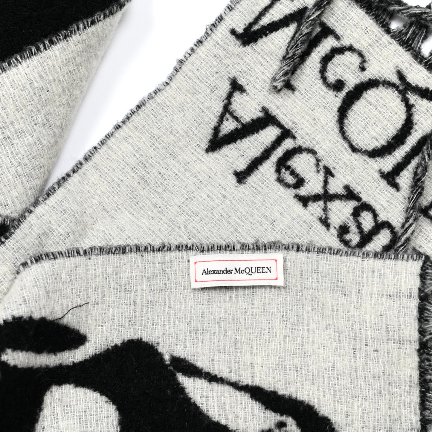 Wool Polyamide Cosy Skull Scarf Black
