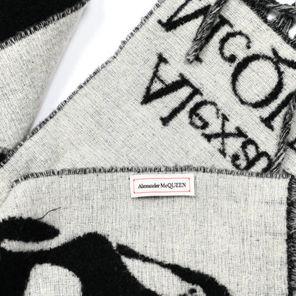 Alexander McQueen Wool Polyamide Cosy Skull Scarf Black 4 of 4
