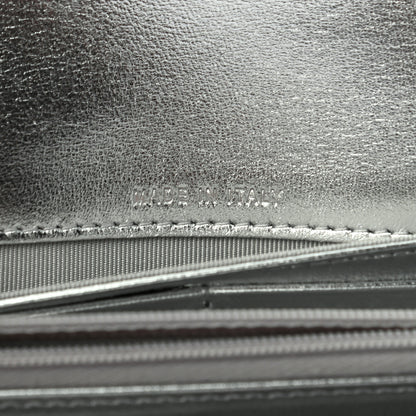 Chanel Gradient Metallic Calfskin Quilted Large Gusset Flap Wallet Silver Blue Yellow Purple 7 of 8