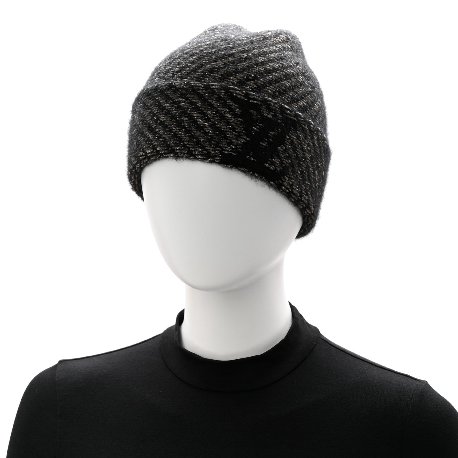 Louis Vuitton Wool Cashmere Warm Me Up Bonnet Beanie Hat Black 2 of 6